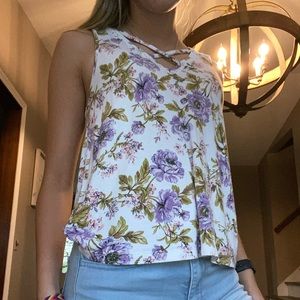 american eagle flower tank top